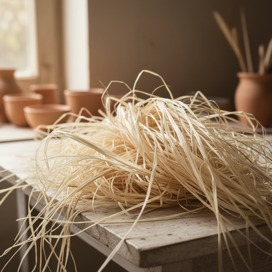 Detalhe da textura em rafia