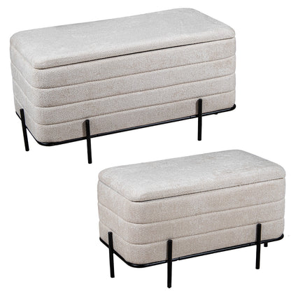 Banco Estofado Bege 74x42x40