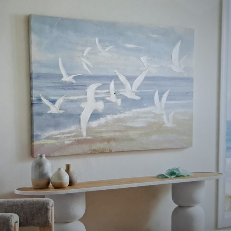 Quadro Gaivotas 50% oleo 100x70cm