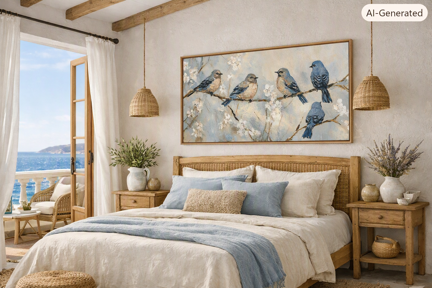 Quadro em Tela Pássaros 120x60cm