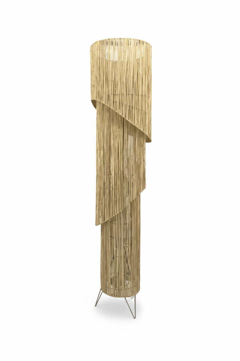 Candeeiro de chão MIDWAY em rafia natural