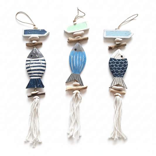 Pendente Peixe Riscas Azul Marinho