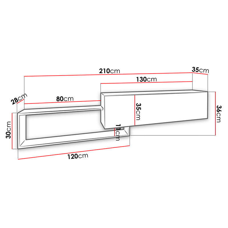 VEGA BRANCO/WOTAN – MÓVEL TV 210cm